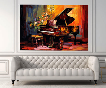 Grand Piano Canvas Print – Framed Piano Wall Art | Ready to Hang Music Decor