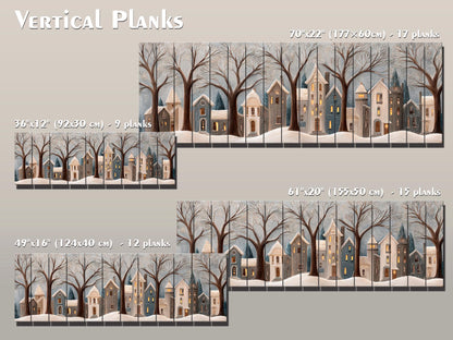 Winter Village Wood Art - Rustic Wood Decor | Seasonal Wooden Wall Art