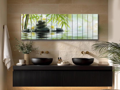 Bamboo Spa Wall Art – Natural Wood Decor | Calming Zen Wall Hanging Print