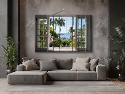 Wood Wall Art – Tropical View Print on Wood | Ready to Hang Wooden Wall Decor
