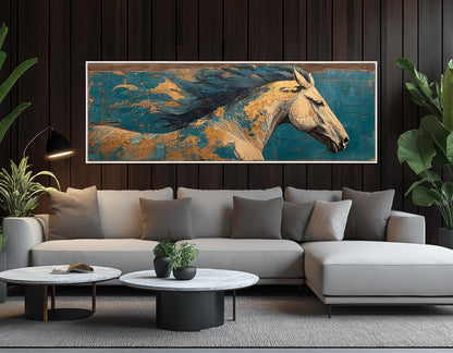 Galloping Horse Canvas Print – Abstract Horse Wall Art | Framed & Ready to Hang