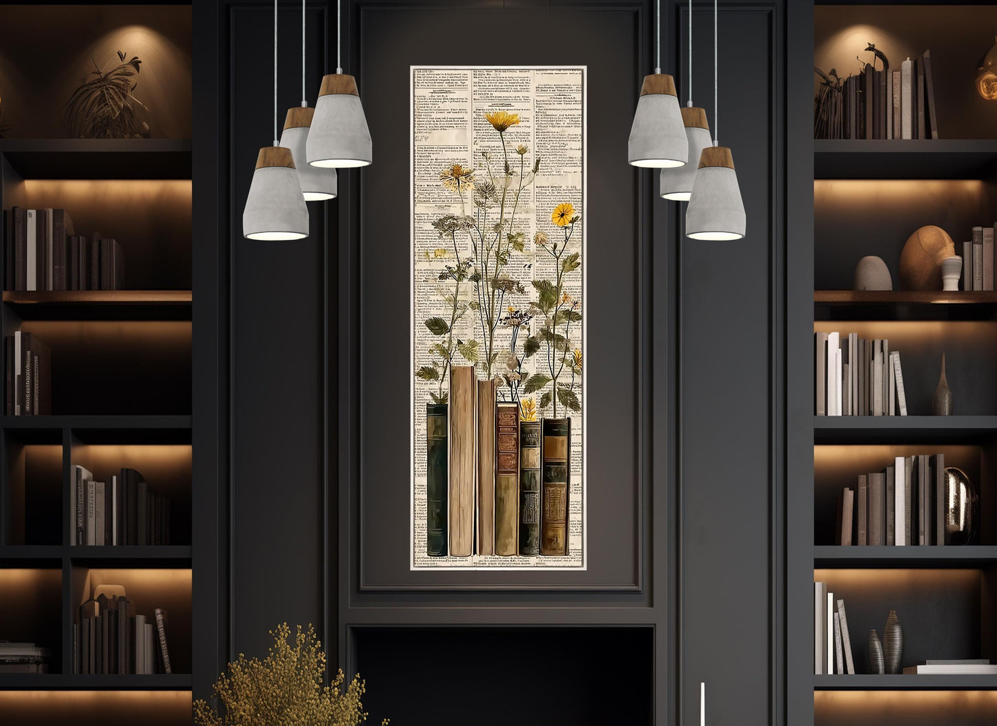 Wildflowers Canvas Print – Vintage Botanical Wall Art, Framed Floral Print, Ready to Hang