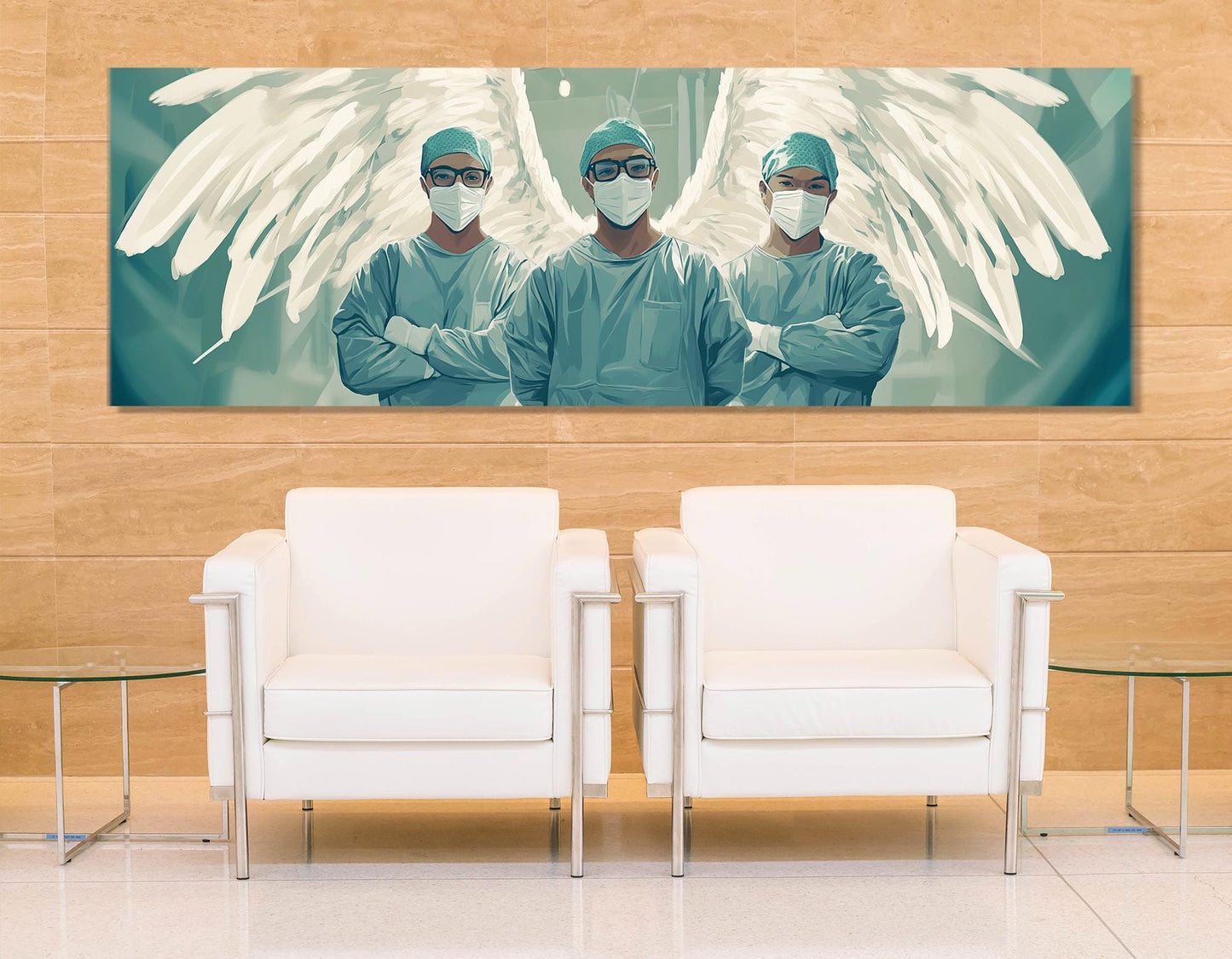 Surgeon Canvas Print – Angel Wings Painting | Framed & Ready to Hang Medical Wall Art