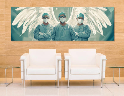 Surgeon Canvas Print – Angel Wings Painting | Framed & Ready to Hang Medical Wall Art
