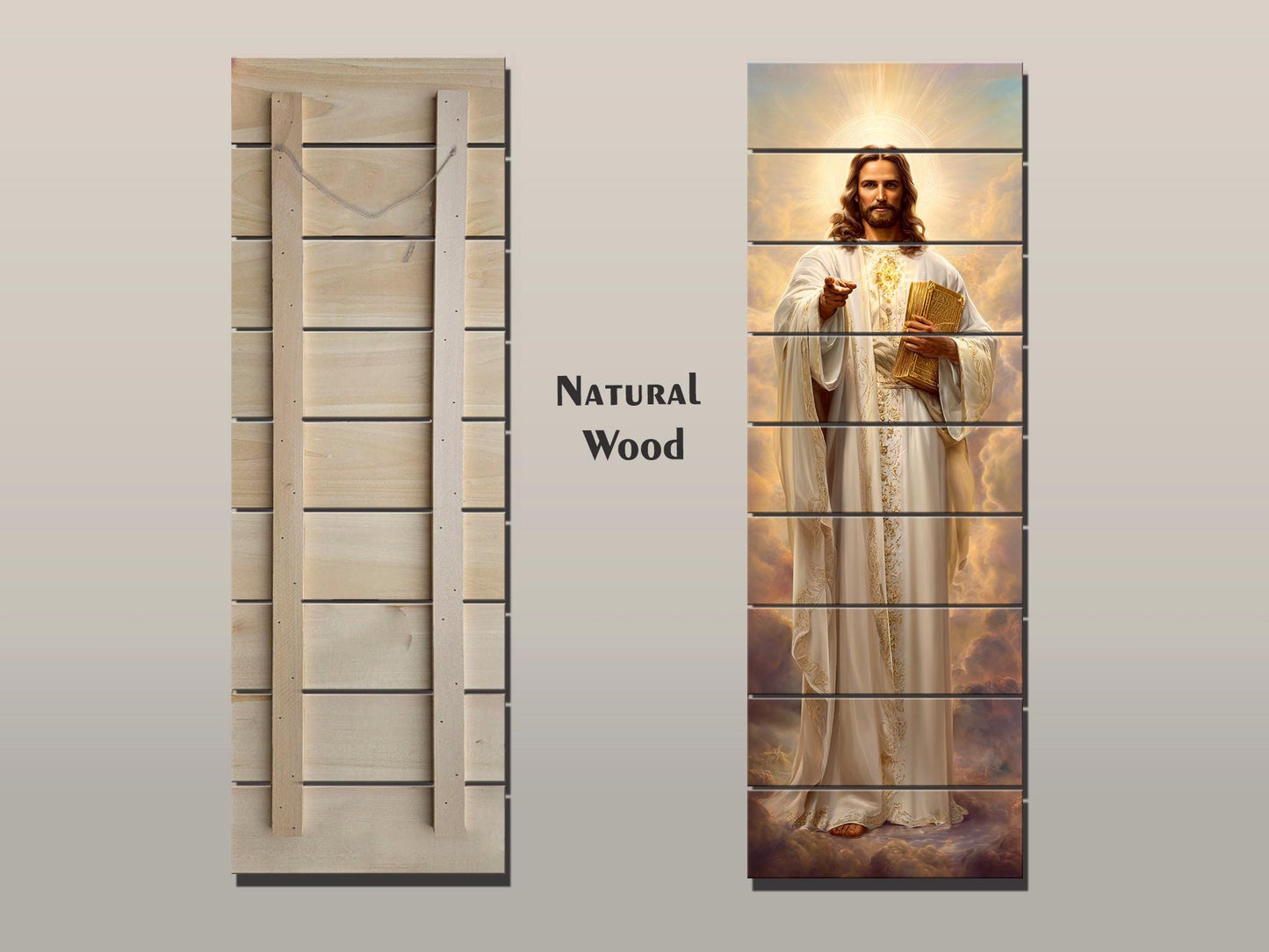 Jesus Christ Wall Art – Sacred Wood Print | Christian Wall Decor on Linden Wood