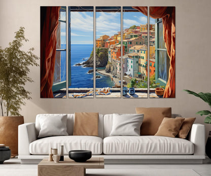Riomaggiore Canvas Print – Cinque Terre Painting | Framed Canvas Art, Ready to Hang