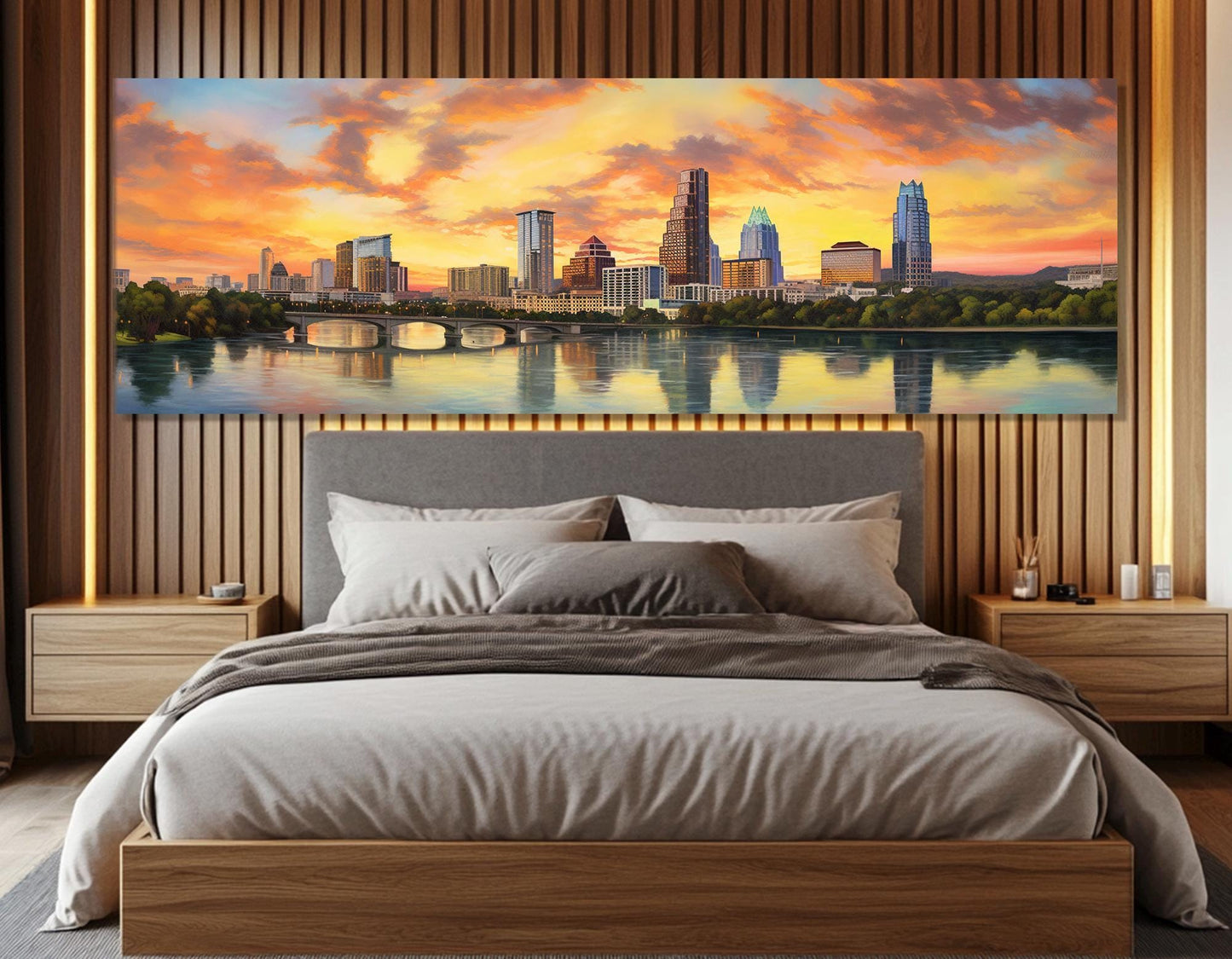 Austin Sunset Canvas Print – Large Abstract Austin Wall Art | Framed & Ready to Hang