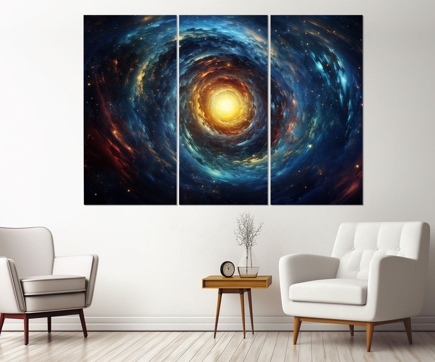 Spiral Galaxy Painting - Abstract Universe Wall Art | Framed Canvas Print, Ready to Hang