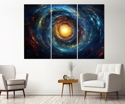 Spiral Galaxy Painting - Abstract Universe Wall Art | Framed Canvas Print, Ready to Hang