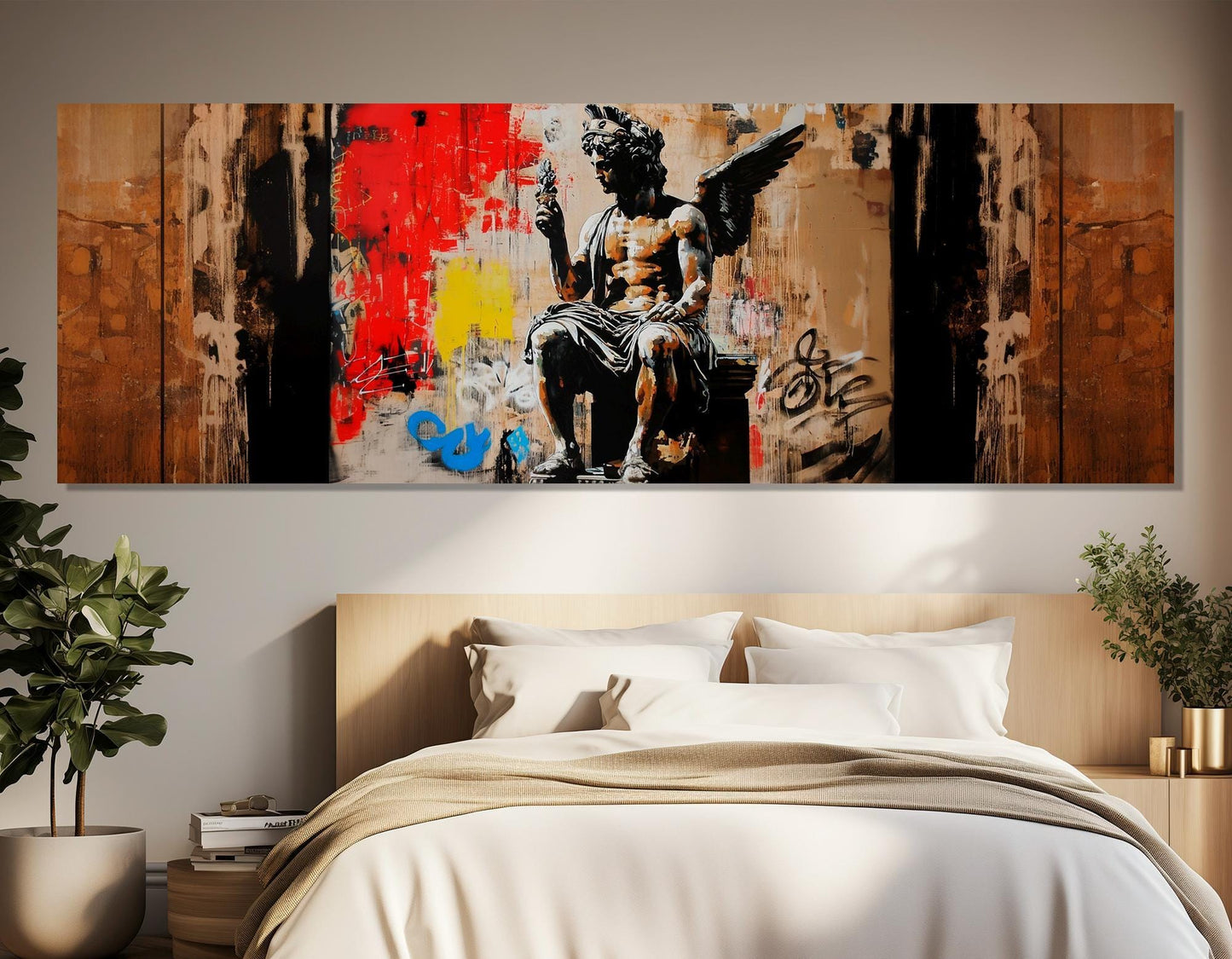 Greek Statue Canvas Print – Abstract Graffiti Art on Cotton Canvas, Ready to Hang