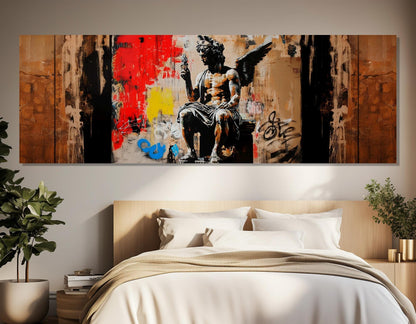 Greek Statue Canvas Print – Abstract Graffiti Art on Cotton Canvas, Ready to Hang