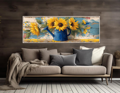 Sunflowers Canvas Print – Rustic Flower Art | Framed Wall Art, Ready to Hang