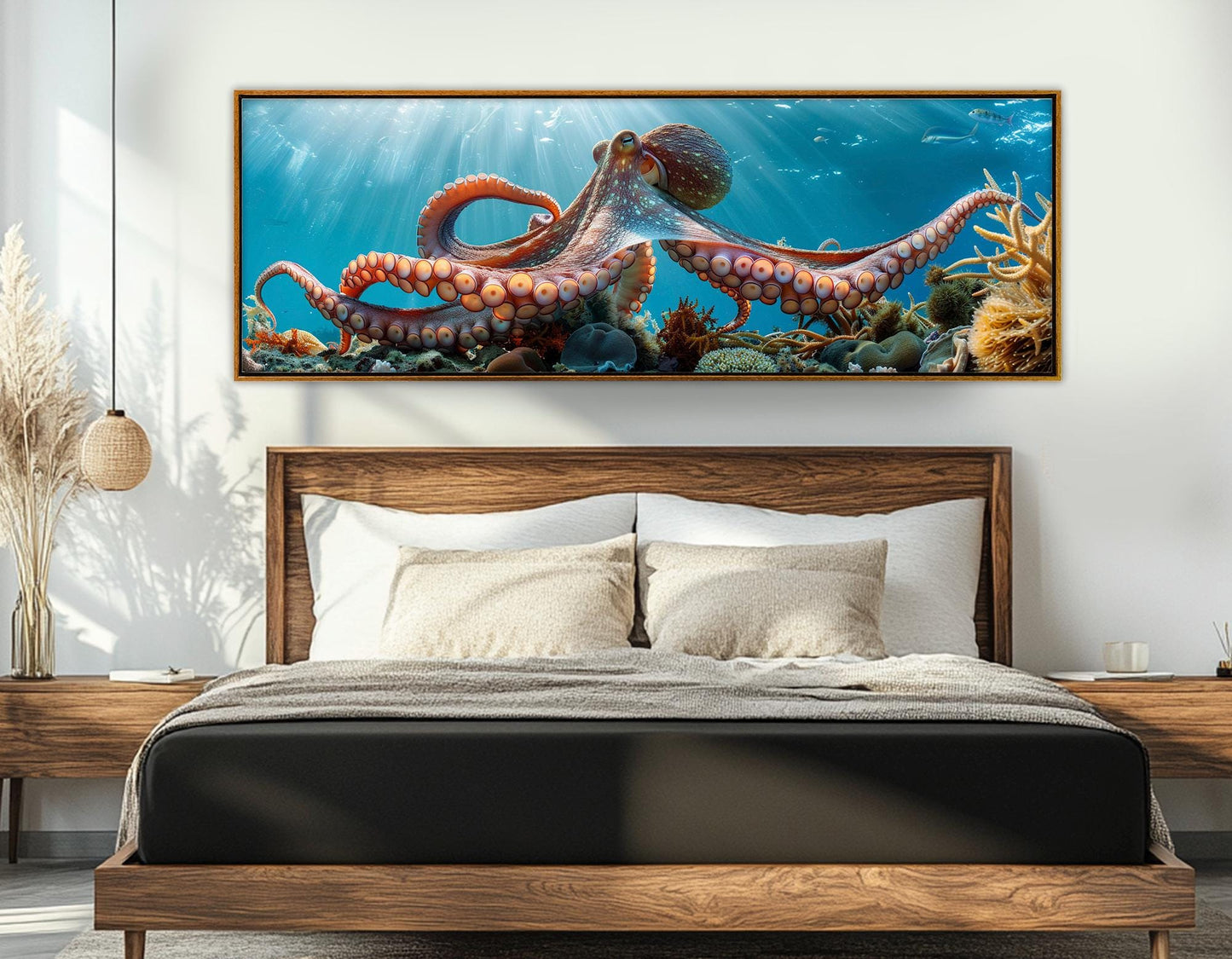 Octopus Canvas Print - Large Octopus Poster | Colorful Coral Reefs Wall Art