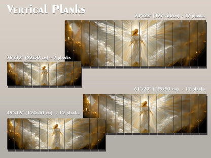 Angel Wood Wall Art - Printed Natural Wood Rustic Farmhouse Religious Decor