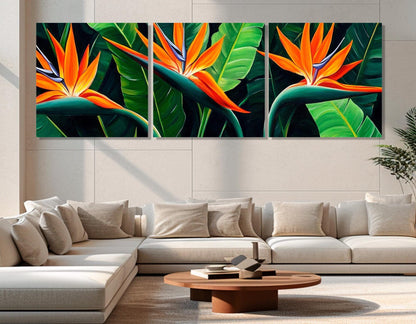 Birds of Paradise Canvas – Strelitzia Wall Art | Framed Canvas Print, Ready to Hang