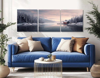 Norwegian Winter Canvas - Framed Canvas Wall Art | Snowy Nature Print Decor