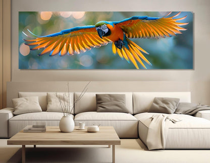 Large Macaw Parrot Canvas Print, Parrots Wall Art, Parrot Canvas Art, Parrot Painting, Framed and Ready to Hang