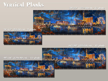 Las Vegas Wood Print - Rustic Natural Wood Wall Art | UV Printed Plank Artwork