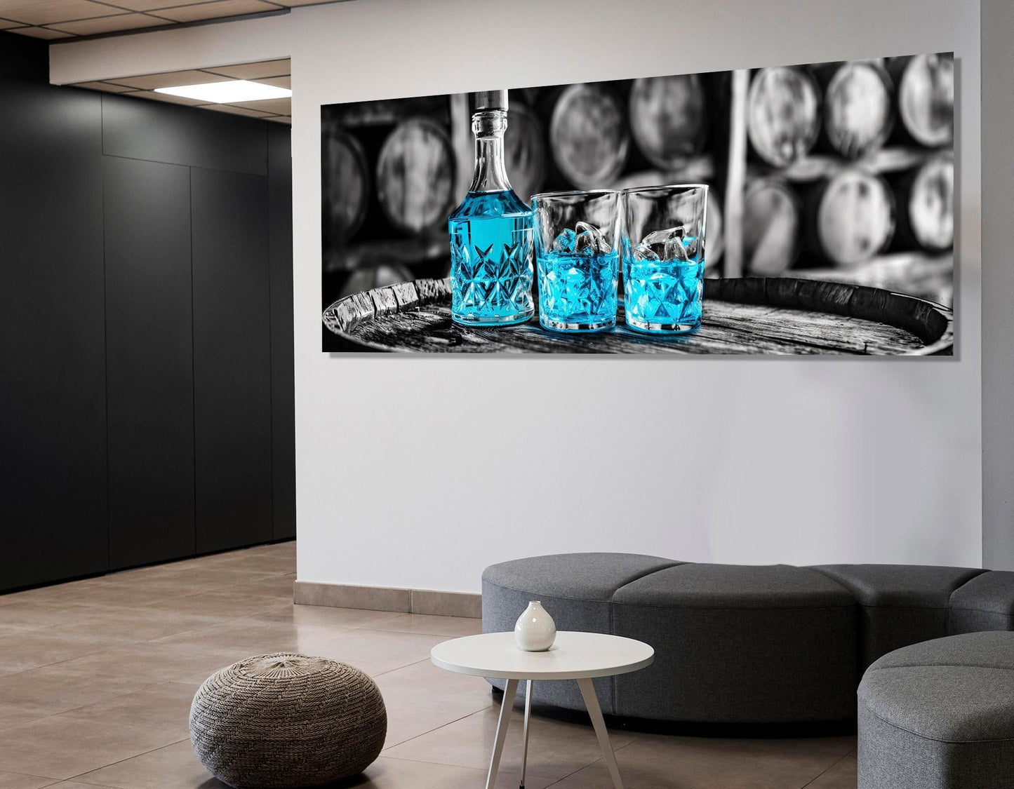 Blue Curacao Canvas Print – Abstract Cocktail Wall Art | Ready to Hang Framed Canvas