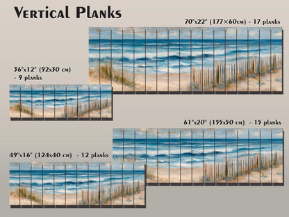 Serene Coastal Scene with Rolling Waves and Sandy Dunes Print on Wood, Seaside Grass, Beach Wall Art, Beach Cabin Decor, Wood Wall Art