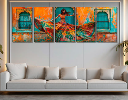 Indian Woman Canvas Print – Large Rajasthan Wall Art | Framed Cotton Gallery Canvas