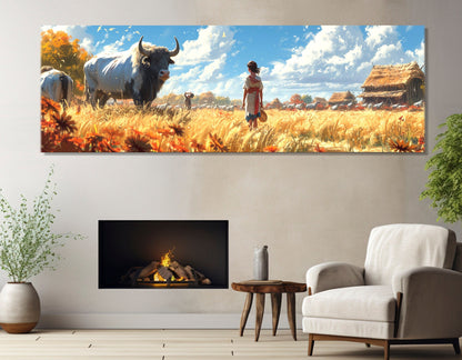 Abstract Farmhouse Canvas Print – Rustic Wall Art | Framed & Ready to Hang