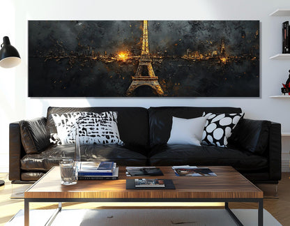 Eiffel Tower Canvas Print – Abstract Paris Wall Art | Framed, Ready to Hang