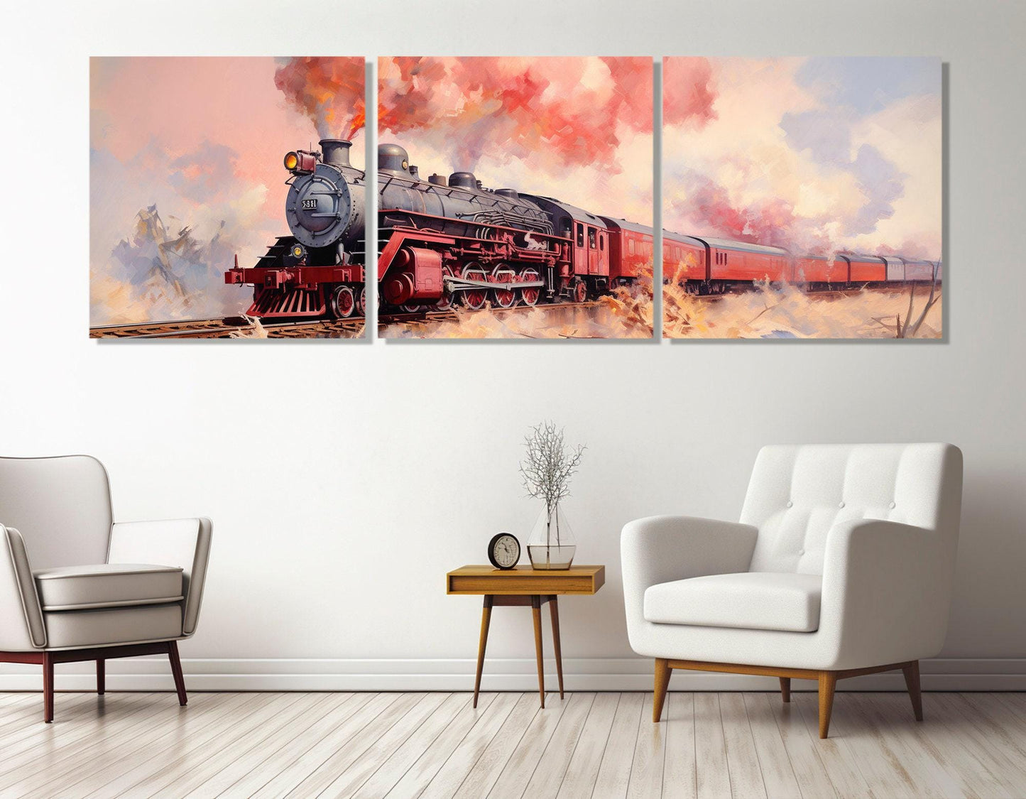 Steam Train Canvas Print - Vintage Train Art On Cotton Canvas | Framed Ready To Hang