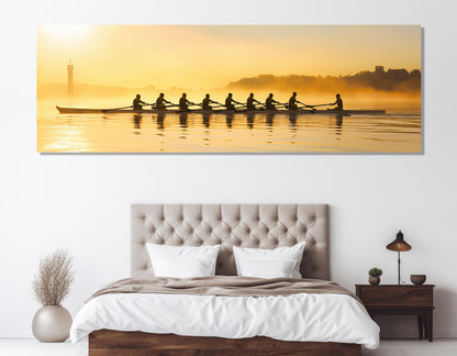 Rowing Wall Art – Large Rowers Sunset Canvas | Framed Canvas Print Ready to Hang