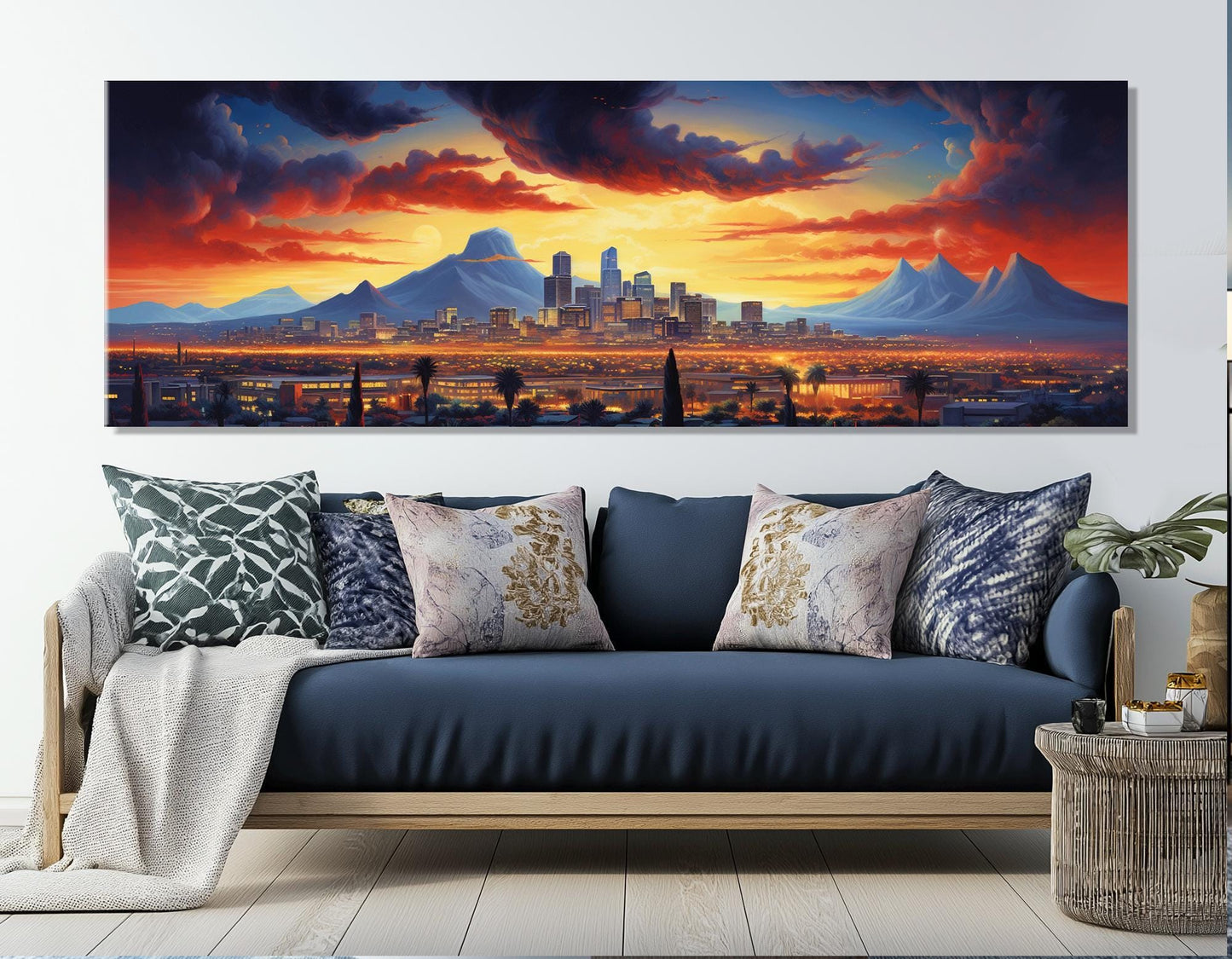 Phoenix Sunset Canvas Print - Gallery Wrapped Art | Abstract Cityscape Wall Decor