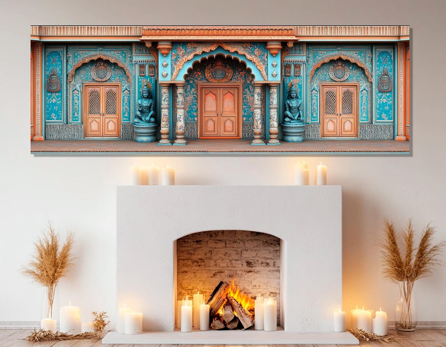 Madhubani Doors Canvas | Indian Wall Art - Framed Cotton Canvas Print, Ready to Hang