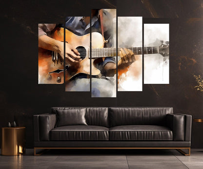 Abstract Guitar Canvas – Framed Guitar Wall Art | Ready to Hang Cotton Print