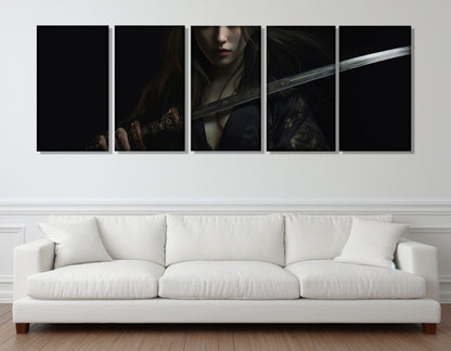 Samurai Woman Canvas Print - Japanese Wall Art | Framed & Ready to Hang