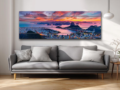 Rio De Janeiro Wall Art – Natural Wood Print, City Skyline Artwork, Ready to Hang