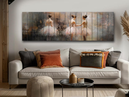 Wood Wall Art - Expressive Ballerina Print on Wood | Handcrafted Ballet Art Decor