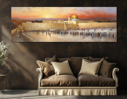 Western Wall Canvas – Ancient Jerusalem Painting | Framed & Ready to Hang Artwork