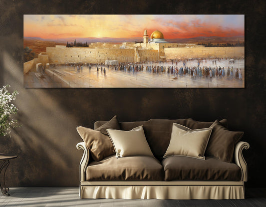 Western Wall Canvas – Ancient Jerusalem Painting | Framed & Ready to Hang Artwork