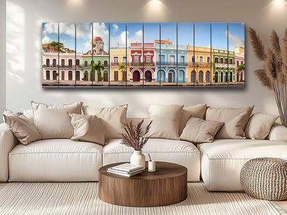 Puerto Rico Wood Wall Art – Rustic San Juan Wall Decor with Abstract Wood Plank Design