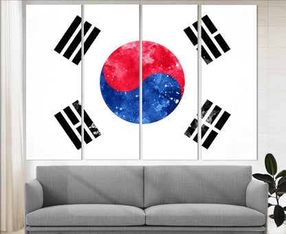 South Korea Flag Canvas – Ready to Hang Cotton Canvas Art with Vibrant Colors