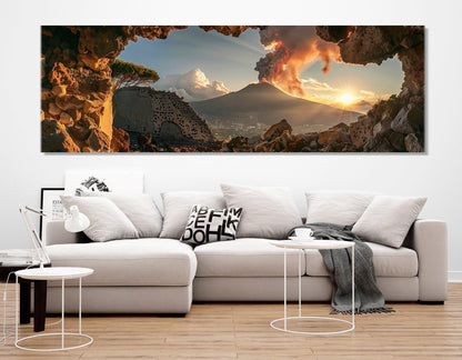 Etna Volcano Canvas Print – Framed Cotton Canvas Wall Art | Volcano Eruption Painting