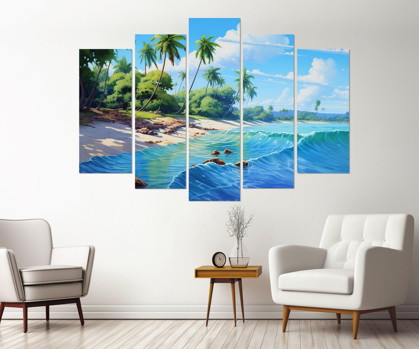 Beach Canvas Print – Tropical Beach Poster | Framed Cotton Canvas Art Ready to Hang