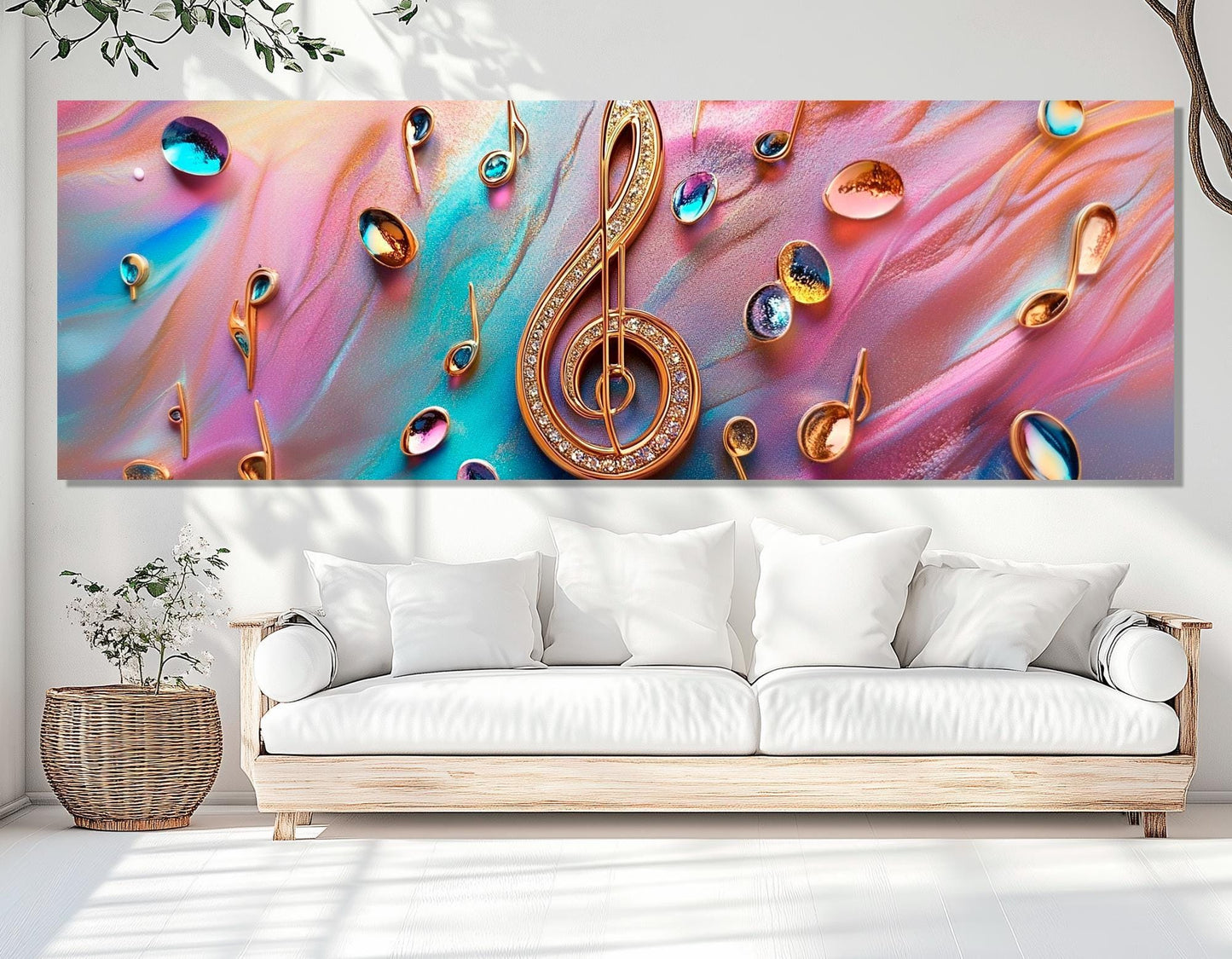 Music Wall Art - Treble Clef Canvas Print | Abstract Music Art, Ready to Hang