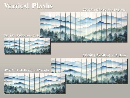 Misty Forest  Print On Natural Wood - Nature Wall Art