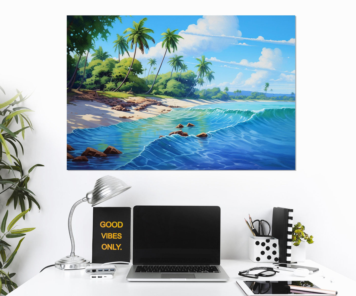 Beach Canvas Print – Tropical Beach Poster | Framed Cotton Canvas Art Ready to Hang