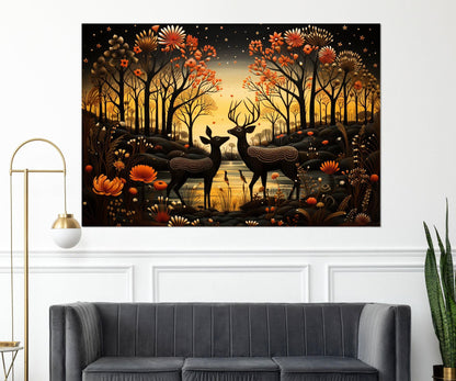 Fantasy Deer Canvas Print - Framed Canvas Print | Deer Wall Art in Forest Decor
