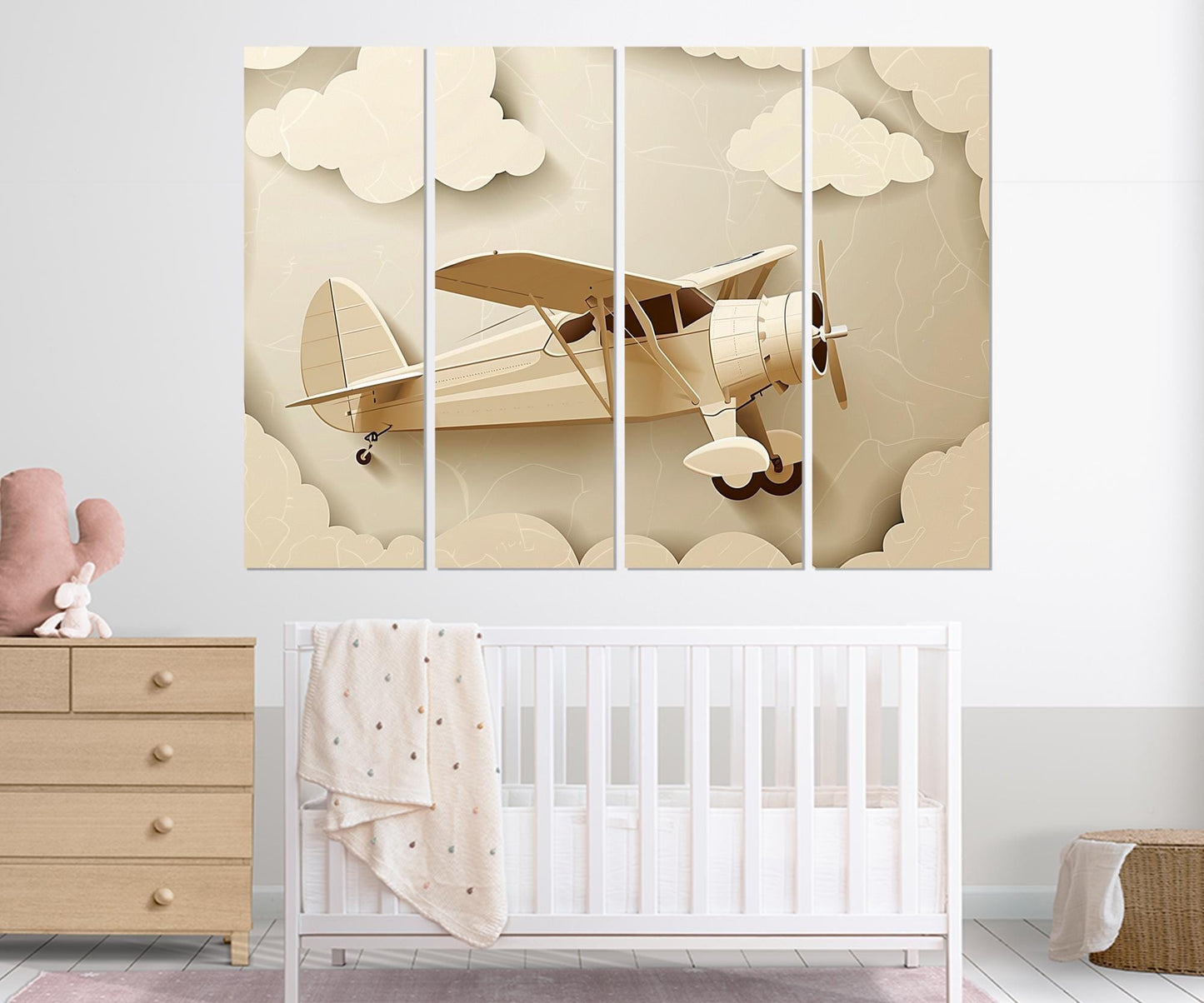 Toy Plane Canvas Print – Framed Kids Room Decor | Ready to Hang Artwork