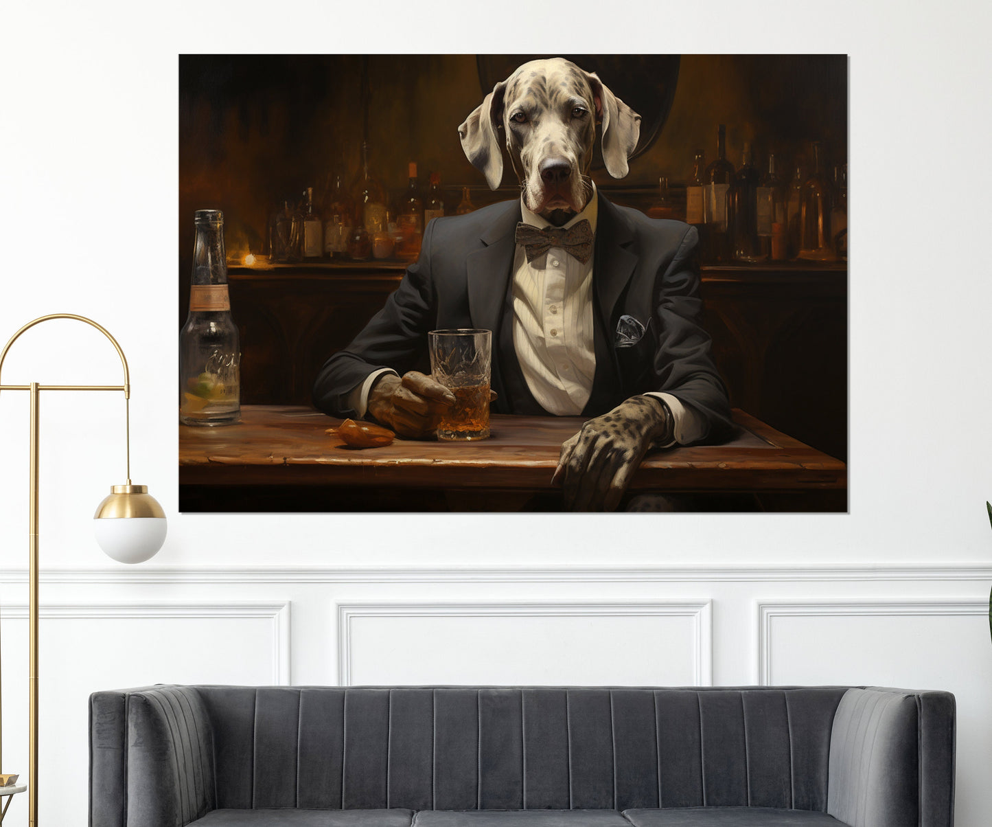 Dog In A Suit Canvas - Whiskey Wall Art | Cigar Club Decor | Politician Gift