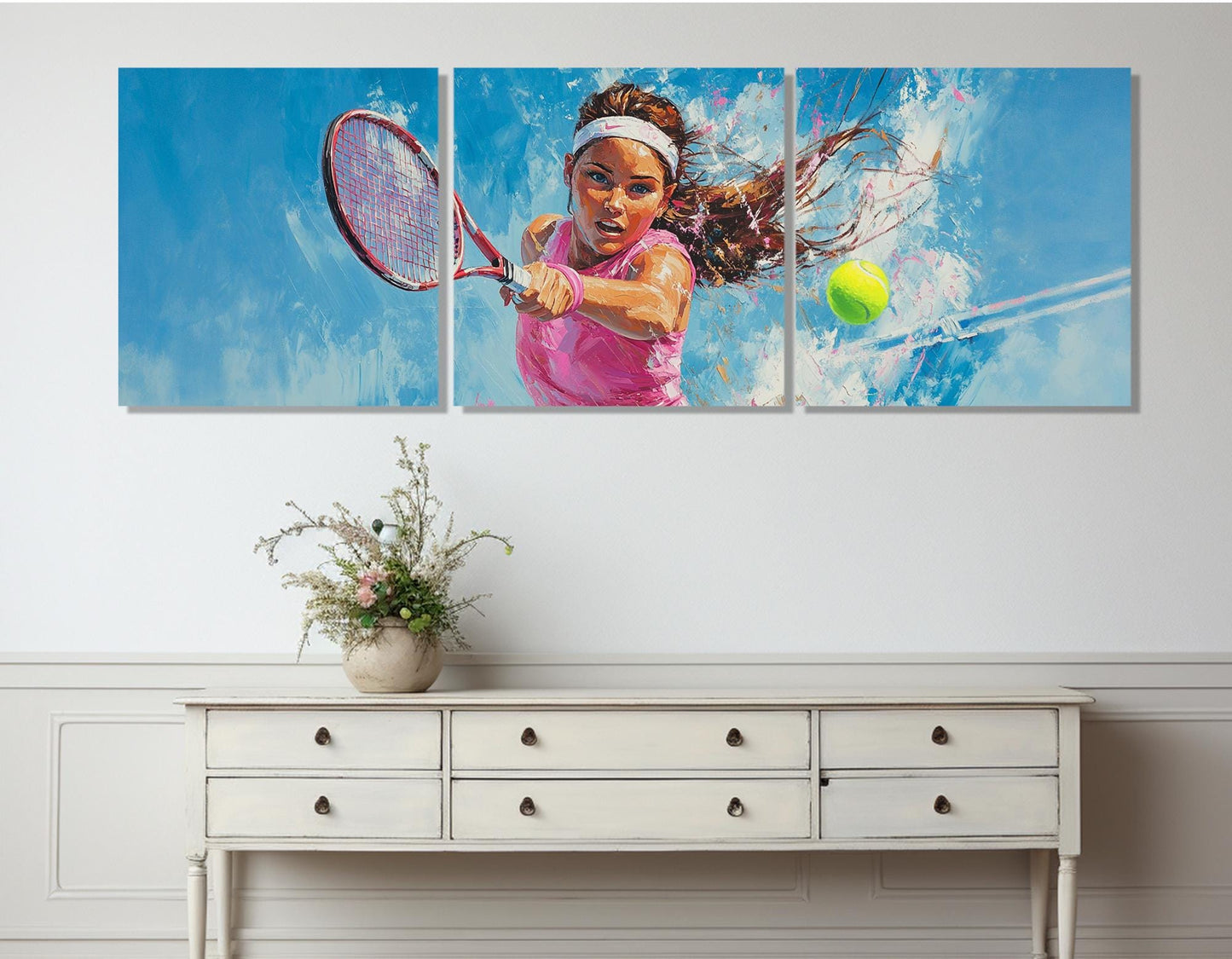 Tennis Wall Art - Framed Tennis Canvas Print | Woman Player Indoor Decor