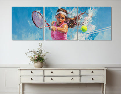 Tennis Wall Art - Framed Tennis Canvas Print | Woman Player Indoor Decor