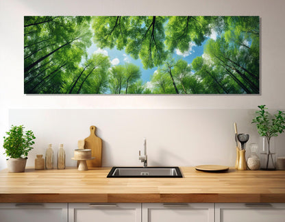 Green Trees Canvas Print – Large Forest Wall Art | Framed & Ready to Hang